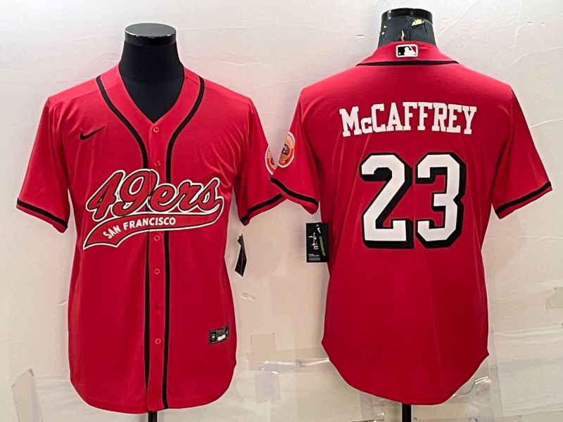 Men San Francisco 49ers 23 Mccaffrey Red 2022 Nike Co branded NFL Jerseys